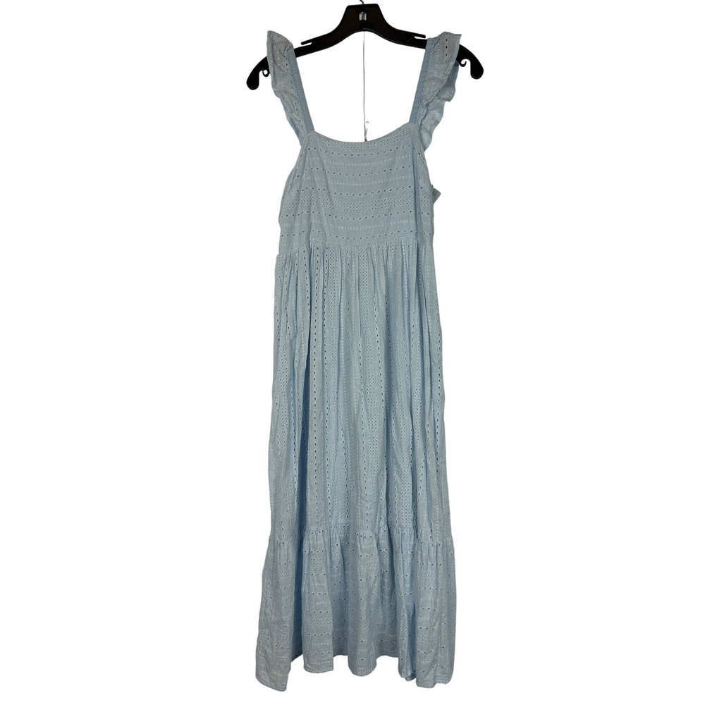 From Palmer Cottagecore‎ Light Blue Eyelet Ruffle Feminine Midi Dress Medium